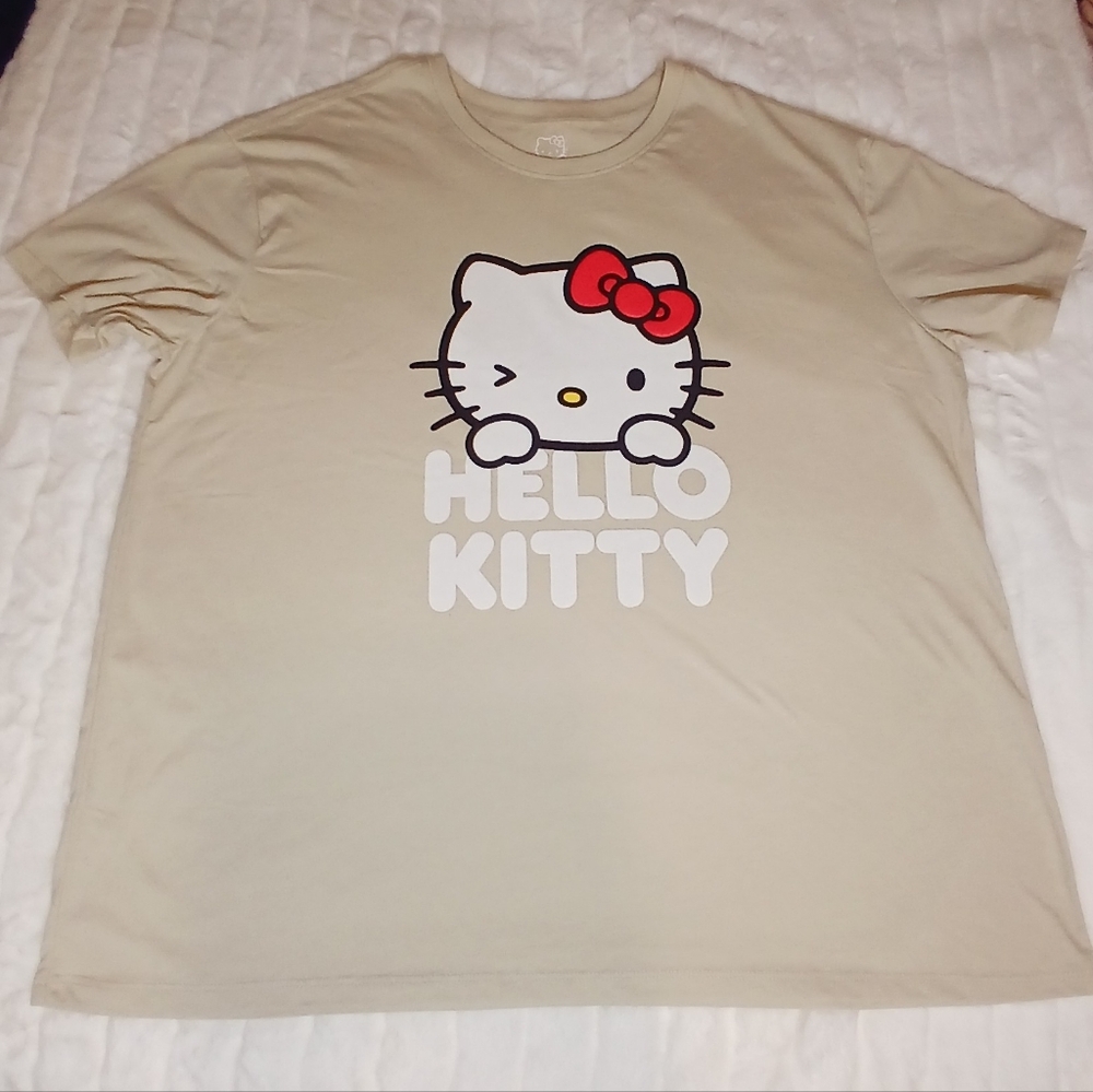 Hello Kitty Graphic T-Shirt Beige XXL -NWOT